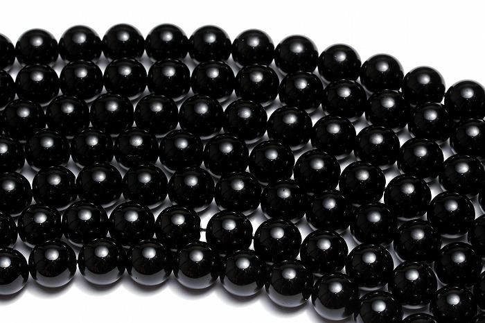 【AAAランク】モリオン(黒水晶)ビーズ【10mm】半連(約20cm)〜 MOBMO-1003