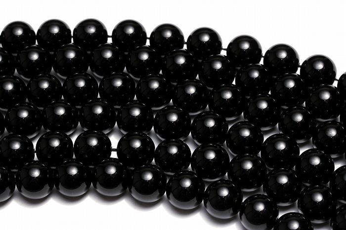 【AAAランク】モリオン(黒水晶)ビーズ【12mm】半連(約20cm)〜 MOBMO-1004