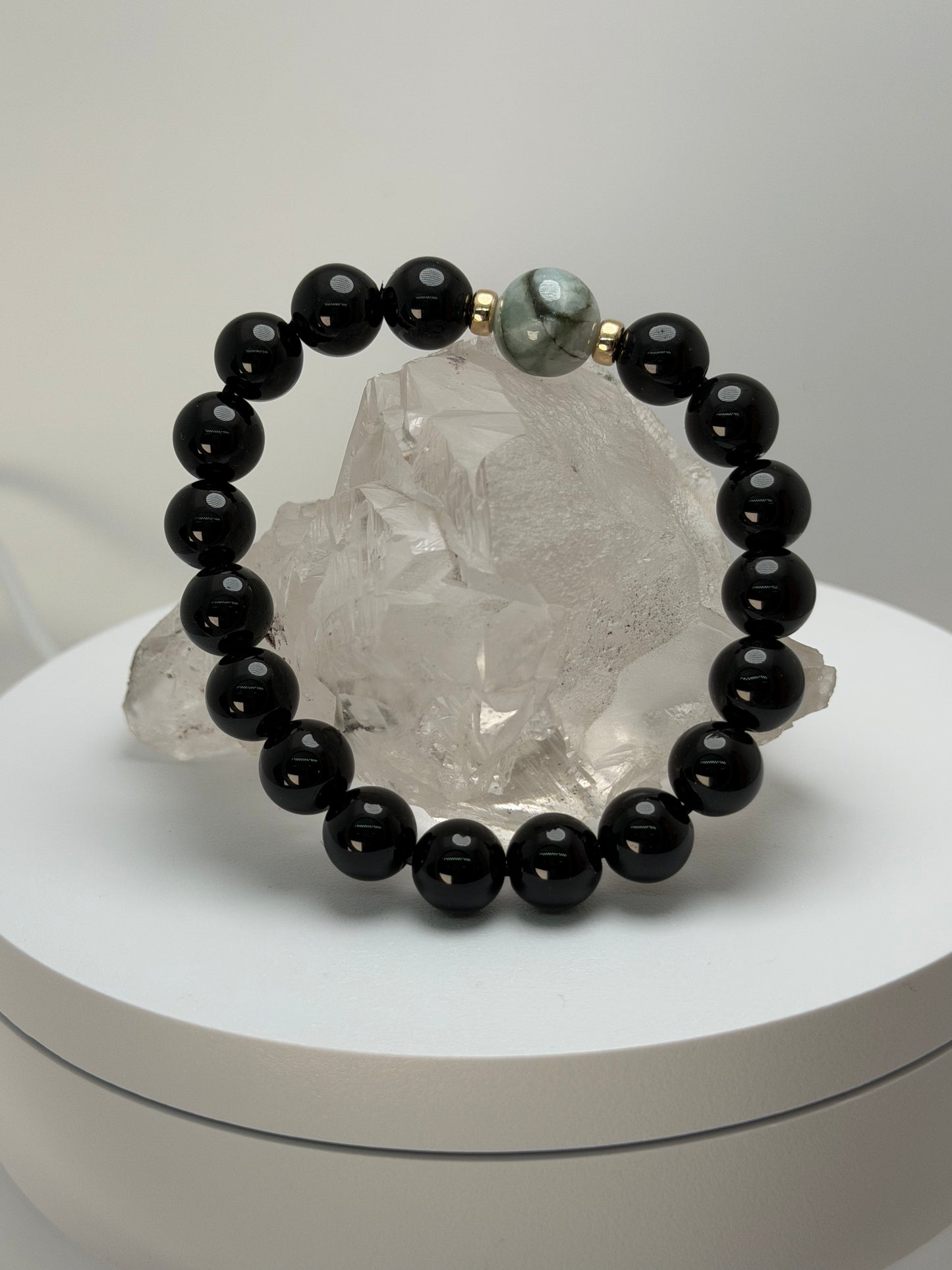 糸魚川翡翠✖️モリオン デザインブレス シミズ作製