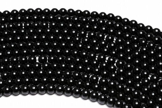 【AAAランク】モリオン(黒水晶)ビーズ【6mm】半連(約20cm)〜 MOBMO-1001