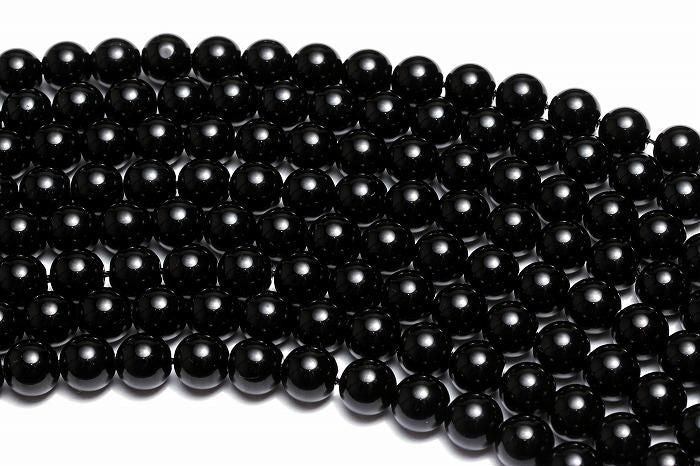 【AAAランク】モリオン(黒水晶)ビーズ【8mm】半連(約20cm)〜 MOBMO-1002