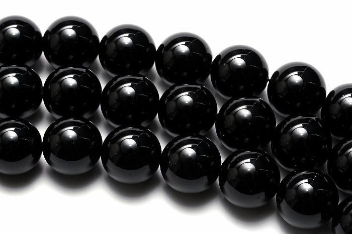 【AAAランク】モリオン(黒水晶)ビーズ【18mm】半連(約20cm)〜 MOBMO-1009