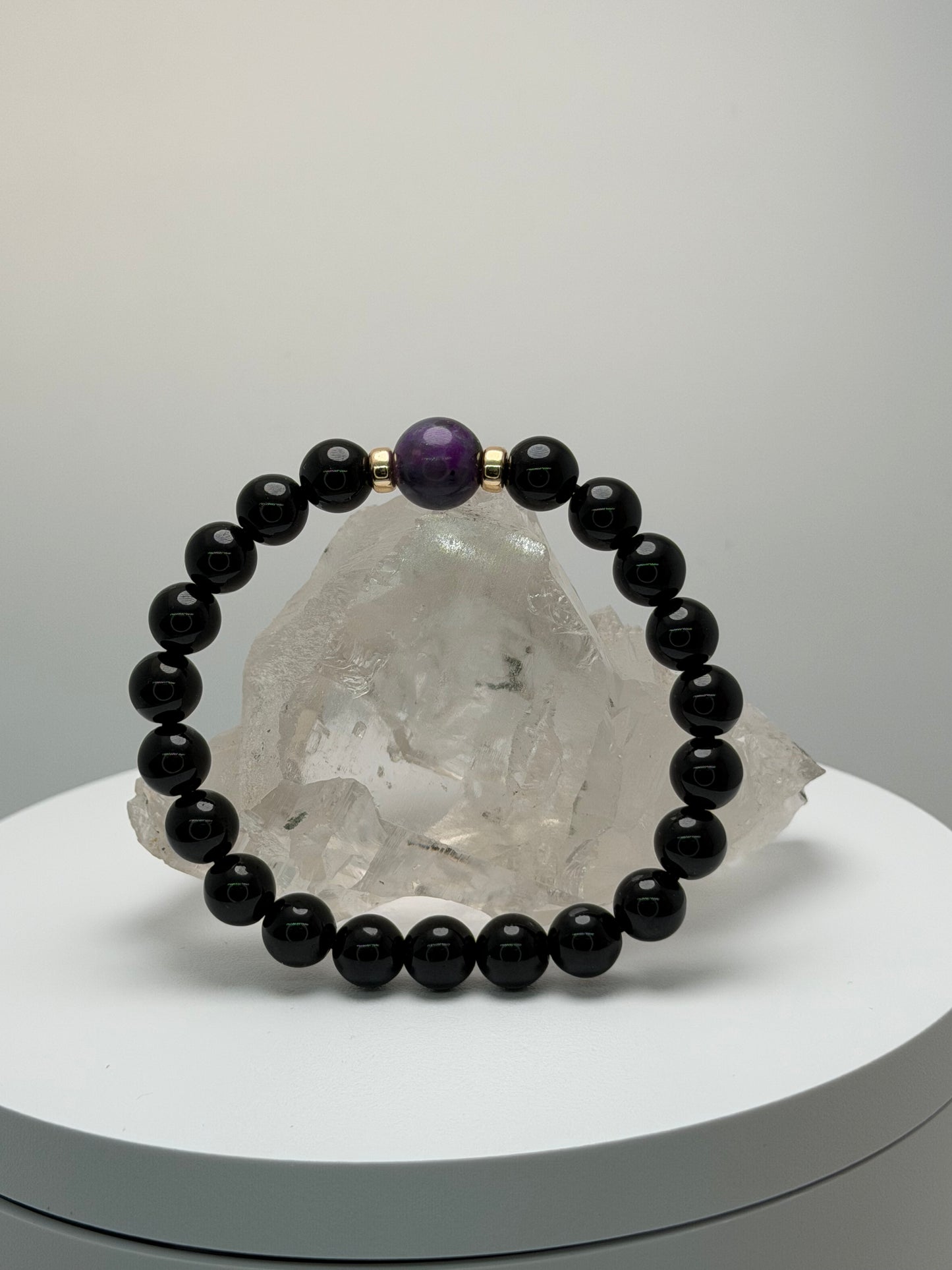 [ 高野山エネルギーチャージモリオン ] スギライト✖️モリオン　デザインブレス　004