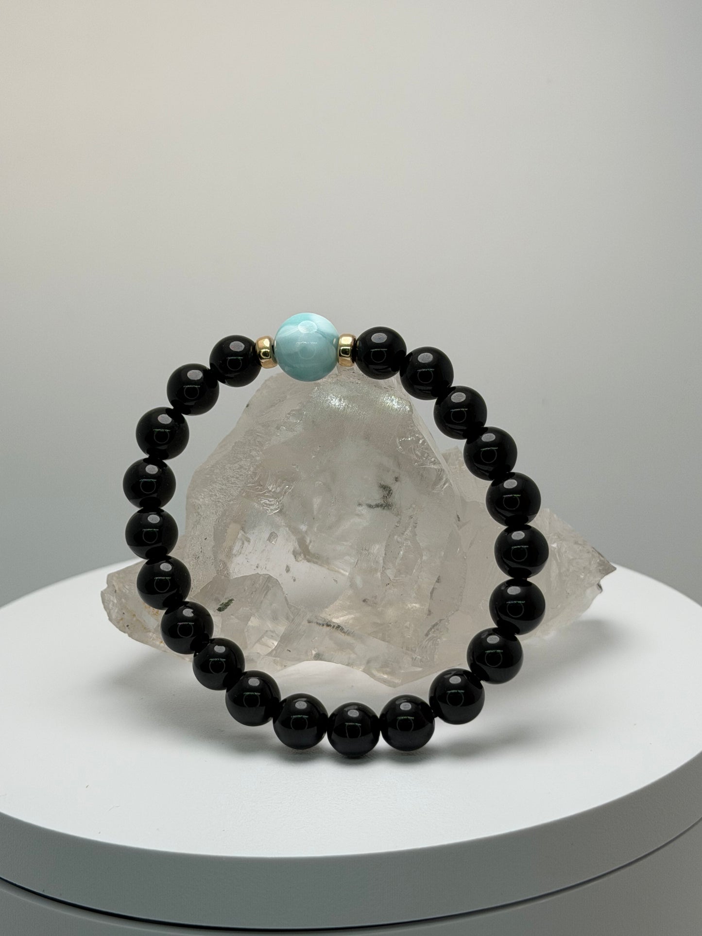 [ 高野山エネルギーチャージモリオン ] ラリマー✖️モリオン　デザインブレス　005