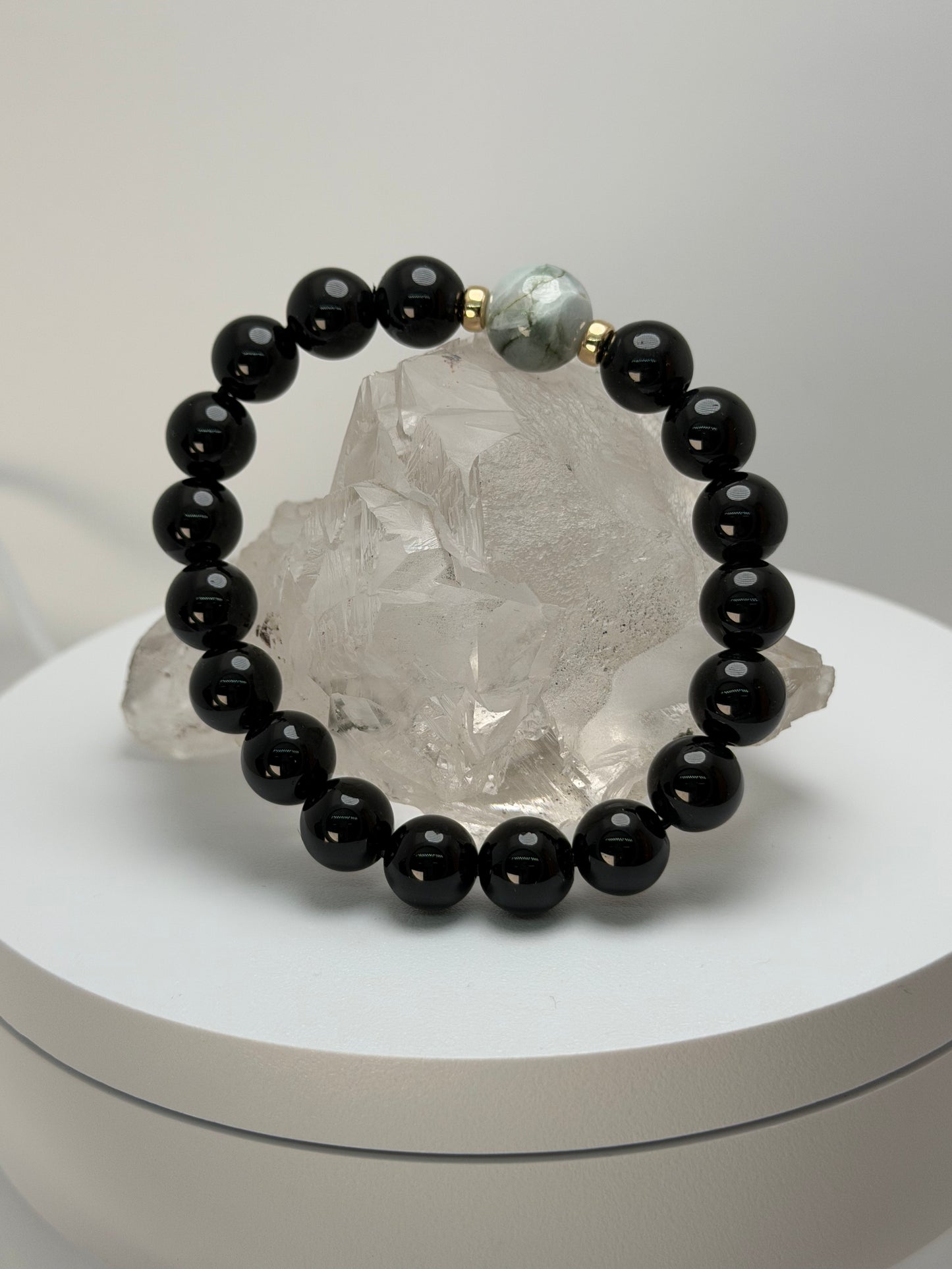 糸魚川翡翠✖️モリオン　デザインブレス　シミズ作製