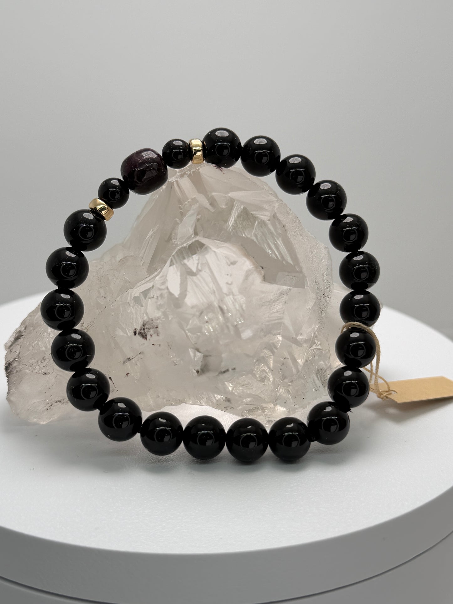 【AMERI最高峰守護】チベット産モリオン×スギライト ブレスレット｜　001